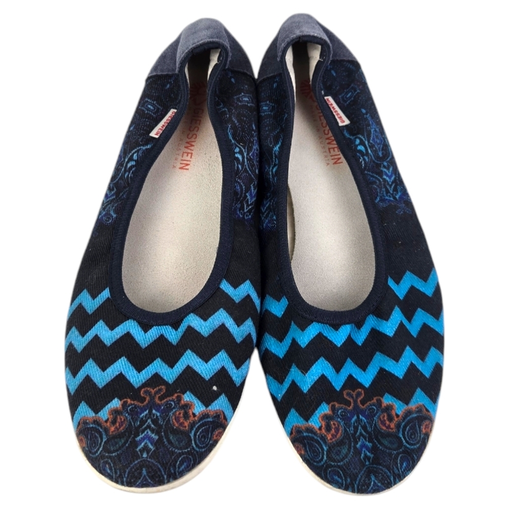 Giesswein Austria Vision Walk Printed Ballet Flat Blue Size EU41 US 10